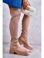 Dámské vysoké boty Béžová model 21593775 - Boto
