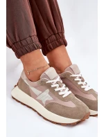 Dámské Sportovní Boty Z Semiše Na Platformě Vinceza 66720 Béžové