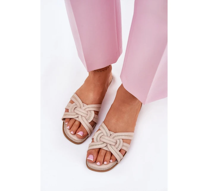 Dámské Plážové Sandály S Pásky Béžové model 21689705 - Boto Dámské Plážové Sandály S Pásky Béžové model 21689705 - Boto