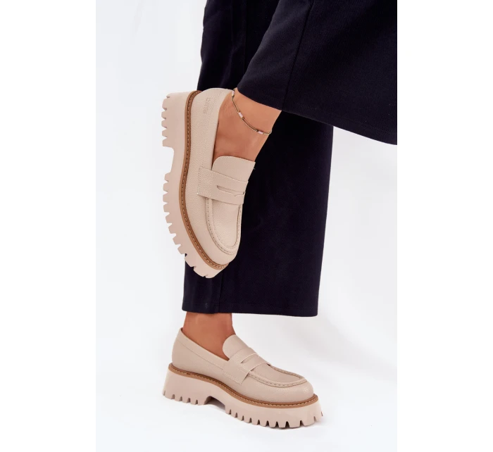 Dámské Mokasíny Na Platformě A Plochém Podpatku Big Star model 21705316 Béžové - Big Star Shoes