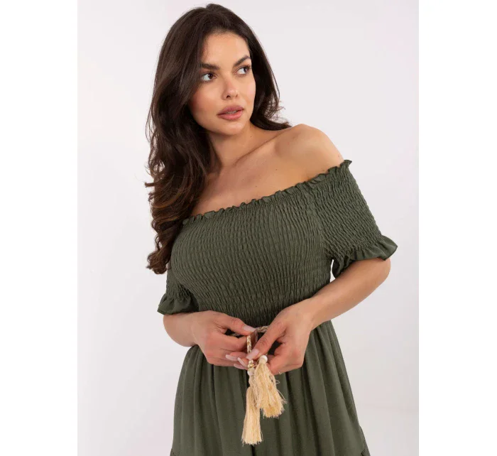 Sukienka MI SK model 21190978 khaki - FPrice Sukienka MI SK model 21190978 khaki - FPrice