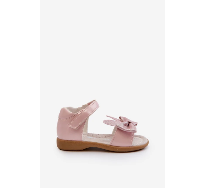 Dětské sandálky s zapínání na suchý zip, růžové model 21654179 - EVENTO
