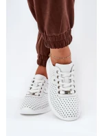 Dámské Kožené Sportovní Boty model 21686730 Bílé - VINCEZA