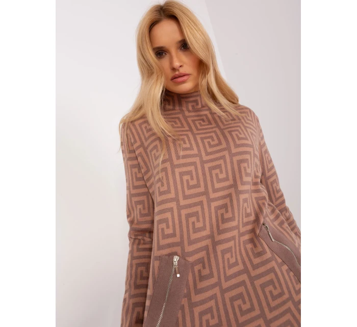 Sweter AT SW model 18955182 brązowy - FPrice Sweter AT SW model 18955182 brązowy - FPrice