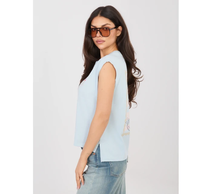 T shirt D12022M02769B jasny niebieski