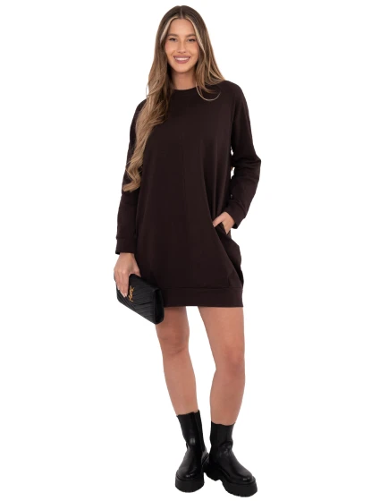 Šaty RV TU model 17404216 tmavě hnědá - FPrice Šaty RV TU model 17404216 tmavě hnědá - FPrice