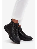Dámské botky Ulverina – Černé, zateplené kožešinou, z eko kůže Dámské botky Ulverina – Černé, zateplené kožešinou, z eko kůže