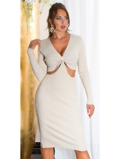 Sexy longsleeve knit dress with cut outs