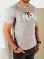 Pánské šedé tričko s potiskem Dstreet RX5355 Pánské šedé tričko s potiskem Dstreet RX5355