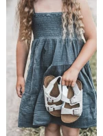 Dětské sandálky na korkové platformě se suchým zipem šedé Rorria Dětské sandálky na korkové platformě se suchým zipem šedé Rorria