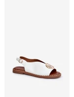 Plné Elegantní Sandály S Ozdobou Bílé model 21685749 - Boto