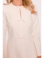 S414 Šaty s mašlí - slonová kost S414 Šaty s mašlí - slonová kost