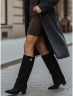 Dámské kozačky s širokým svrškem černé model 21993592 - Dstreet