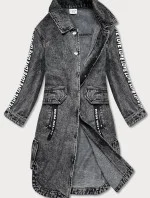 Volná černá dámská džínová bunda/přehoz přes oblečení (POP7017-K)