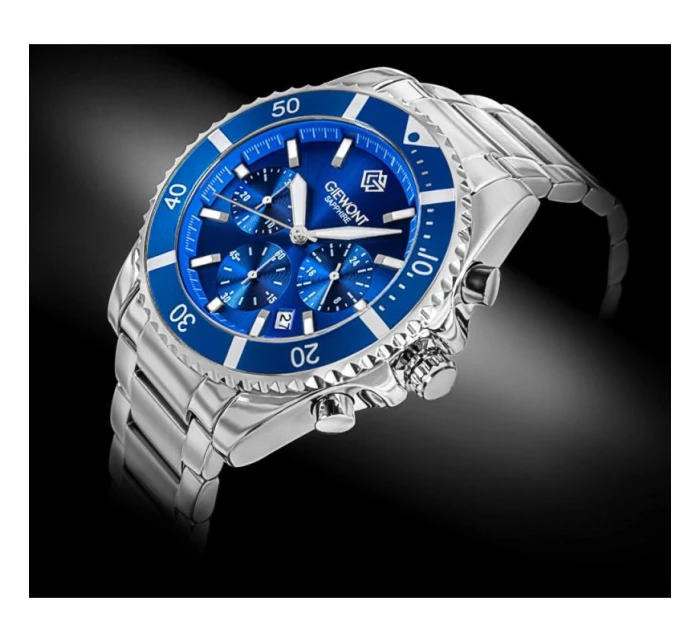Pánské hodinky Giewont Chronograph Sapphire Silver Blue GW3970-B3 Pánské hodinky Giewont Chronograph Sapphire Silver Blue GW3970-B3