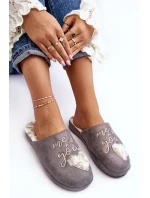 Lesklé dámské pantofle šedé Geraja Lesklé dámské pantofle šedé Geraja