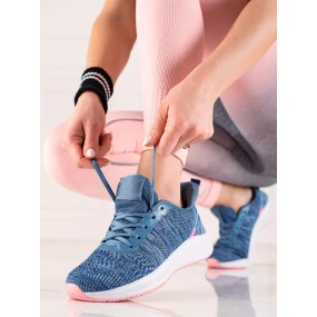 Praktické dámské  tenisky modré bez podpatku