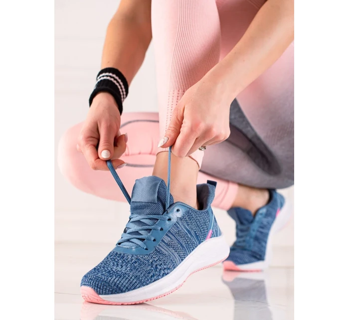 Praktické dámské  tenisky modré bez podpatku