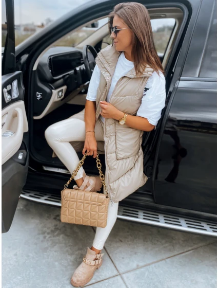 Dámská prošívaná vesta MARIEL béžová FashionStreet TY3015