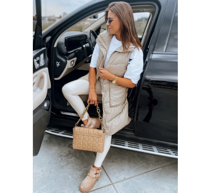Dámská prošívaná vesta MARIEL béžová FashionStreet TY3015