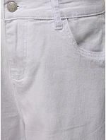 Dámské džíny balonového střihu s vysokým pasem bílé UY2977