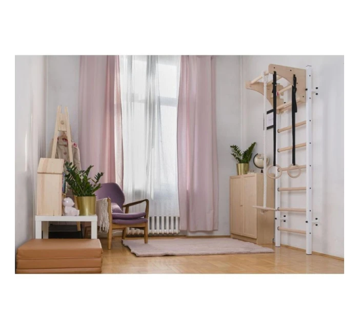 GYMNASTICKÝ STŮL ZE DŘEVA A KOVU S DŘEVĚNOU TYČÍ A PŘÍSLUŠENSTVÍM BENCHK 211W A204 dětské