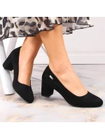 Sergio Leone W SK314D černé semišové lodičky na podpatku