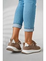 Dámské kožené semišové tenisky Hnědé model 22069525 - EVENTO