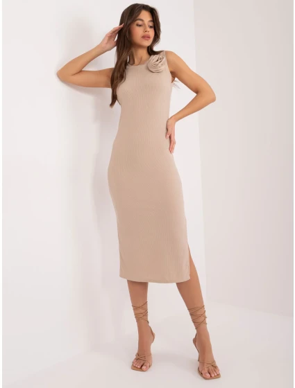 Sukienka DHJ SK model 19760196 ciemny bezowy - FPrice