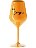 PAN BOŽSKÝ  - oranžová nerozbitná sklenice na víno 470 ml