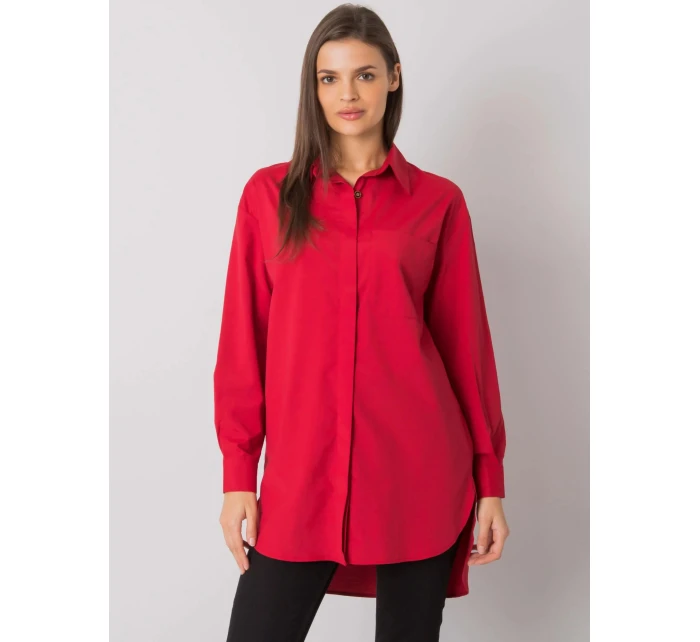 Dámská košile EM KS 005.34 Tmavě červená - Exmoda Dámská košile EM KS 005.34 Tmavě červená - Exmoda