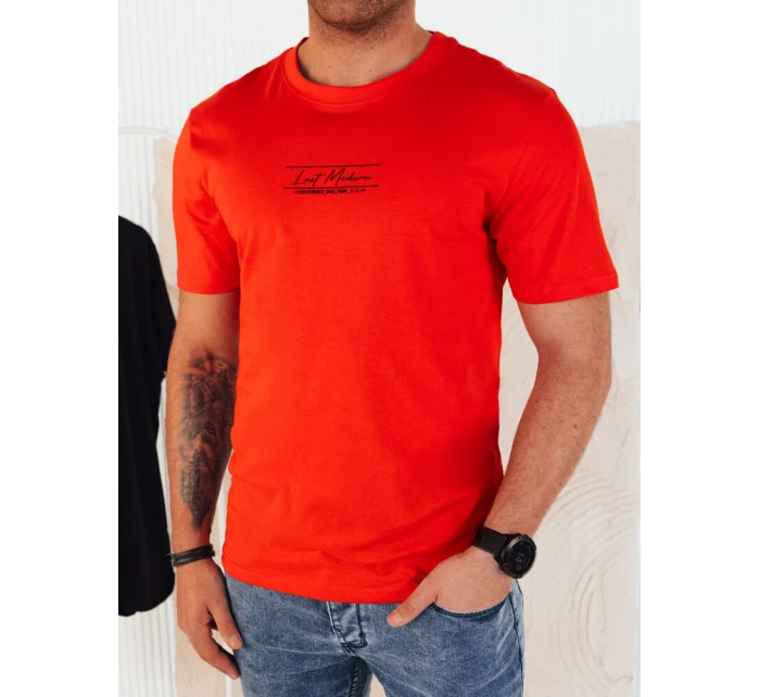 Pánské oranžové tričko s potiskem FashionStreet RX5473