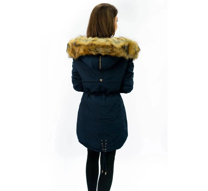 CIEPŁA DAMSKA PARKA ZIMOWA GRANATOWA model 21241751 - MHM