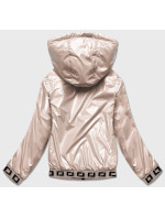 Krátká zlatá dámská bunda s kapucí model 17041767 - S'WEST