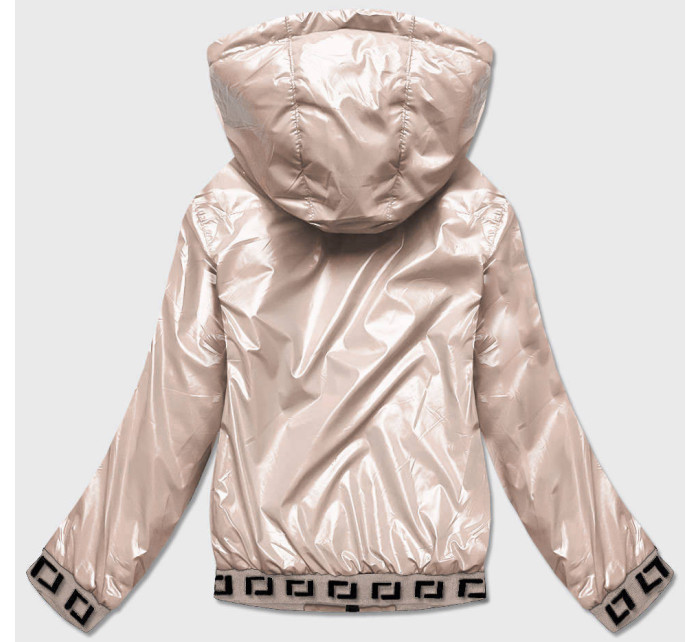 Krátká zlatá dámská bunda s kapucí model 17041767 - S'WEST