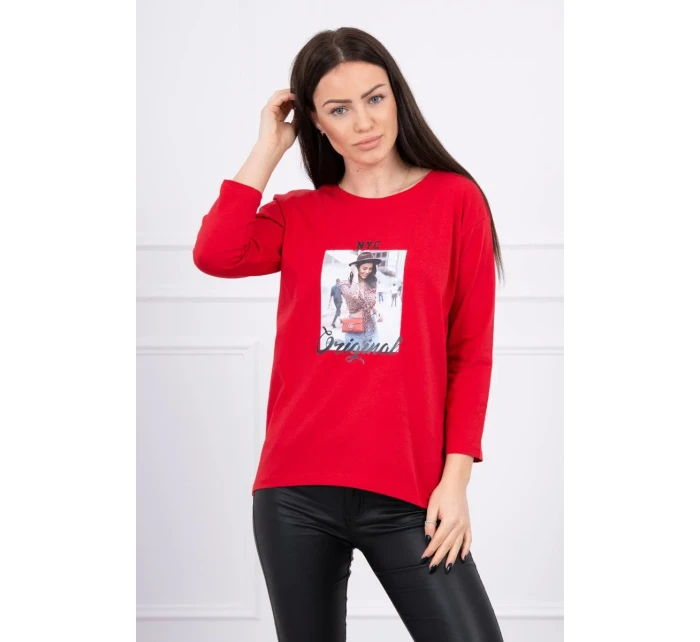 Halenka s potiskem Originální červená Halenka s potiskem Originální červená