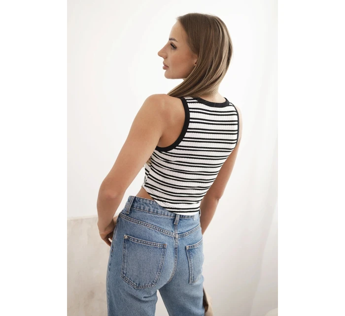 Dámská pruhovaná bavlněná model 21866422 blůza černá - K-Fashion Dámská pruhovaná bavlněná model 21866422 blůza černá - K-Fashion