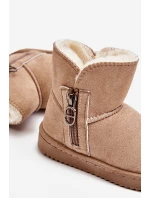 Dětské nazouvací zateplené sněhule Béžove model 21605425 - Boto