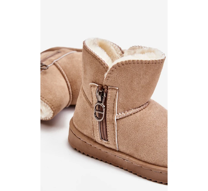 Dětské nazouvací zateplené sněhule Béžove model 21605425 - Boto