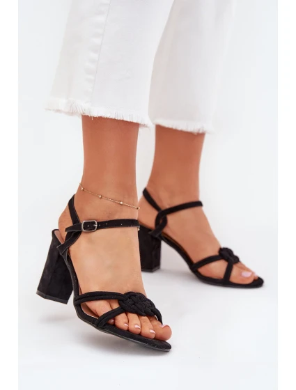 Dámské sandály na podpatku černé model 21703966 - Boto