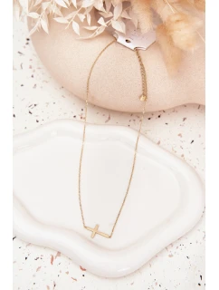 Náhrdelník S Křížkem Chirurgická Ocel Zlatý