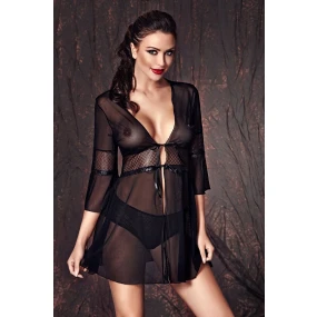 Černé negližé Camelie + kalhotky ZDARMA! - Anais