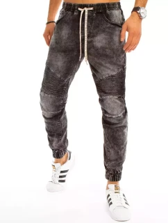 Pánské tmavě šedé džínové kalhoty FashionStreet UX3225