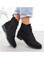 Dámské černé semišové prolamované kozačky model 21905582 - S.Barski Dámské černé semišové prolamované kozačky model 21905582 - S.Barski