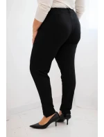 Dámské bavlněné kalhoty Plus Size s elastickým pasem černé Dámské bavlněné kalhoty Plus Size s elastickým pasem černé