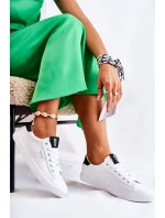 Dámské Kožené Tenisky BIG STAR HH274071 Bile-Černé Dámské Kožené Tenisky BIG STAR HH274071 Bile-Černé