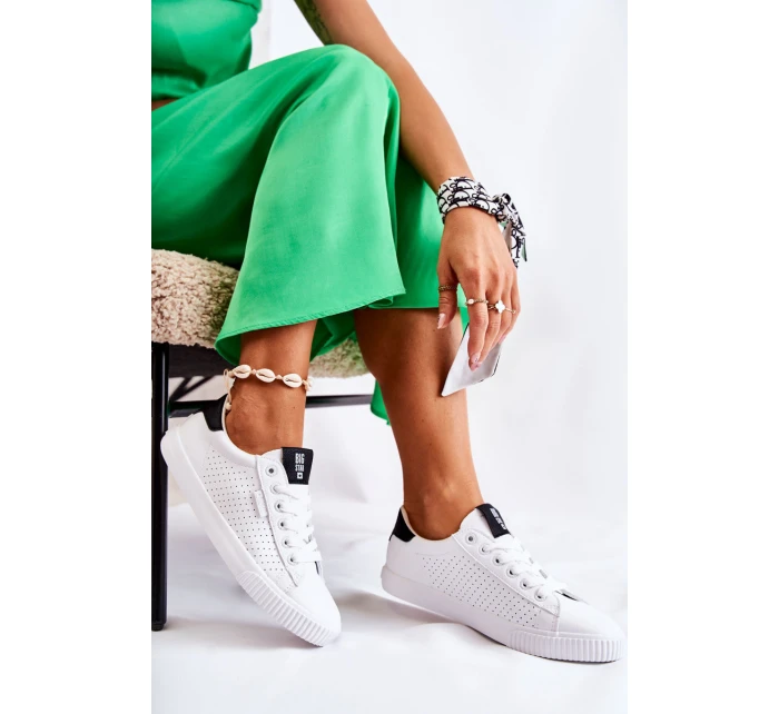 Dámské Kožené Tenisky BIG STAR HH274071 Bile-Černé Dámské Kožené Tenisky BIG STAR HH274071 Bile-Černé