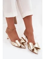 Lodičky s  a mašlí zlaté model 21715231 - Boto