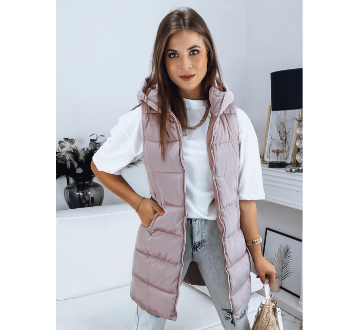 Dámská prošívaná vesta BRITA růžová FashionStreet TY3231