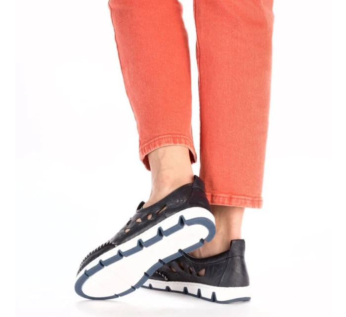 Rieker W RKR652 námořnicky modrá kožená polobotka s prolamovanou podrážkou Rieker W RKR652 námořnicky modrá kožená polobotka s prolamovanou podrážkou